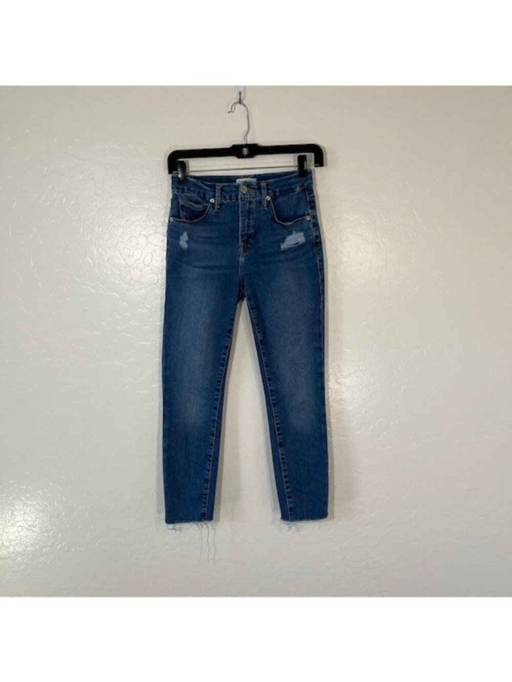 Good American Jeans Womens 0 25 Good Legs Skinny Stretch Denim Distressed